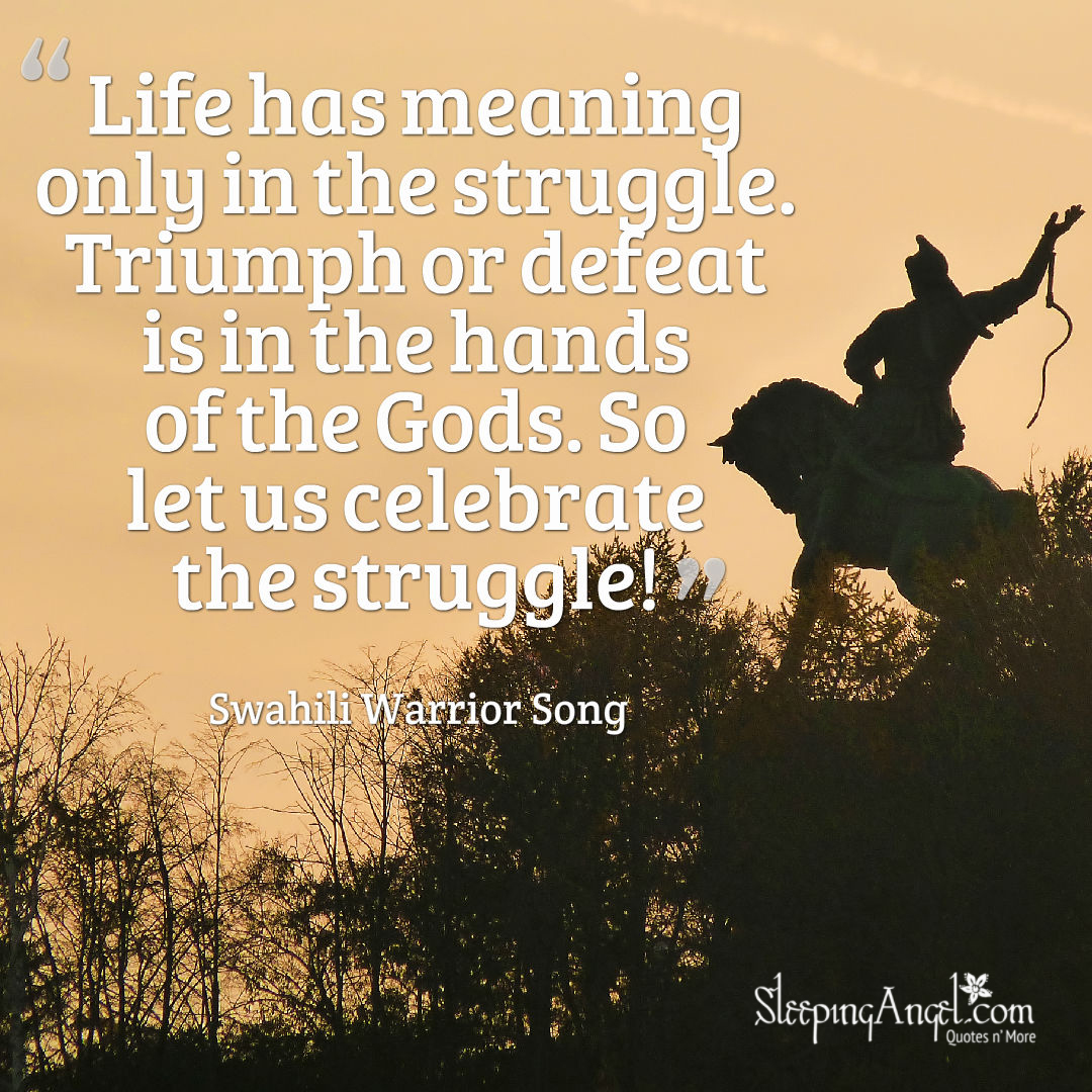 Life has Meaning in Struggle Quote