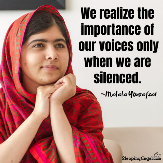 Malala Yousafzai Quote – Sleeping Angel