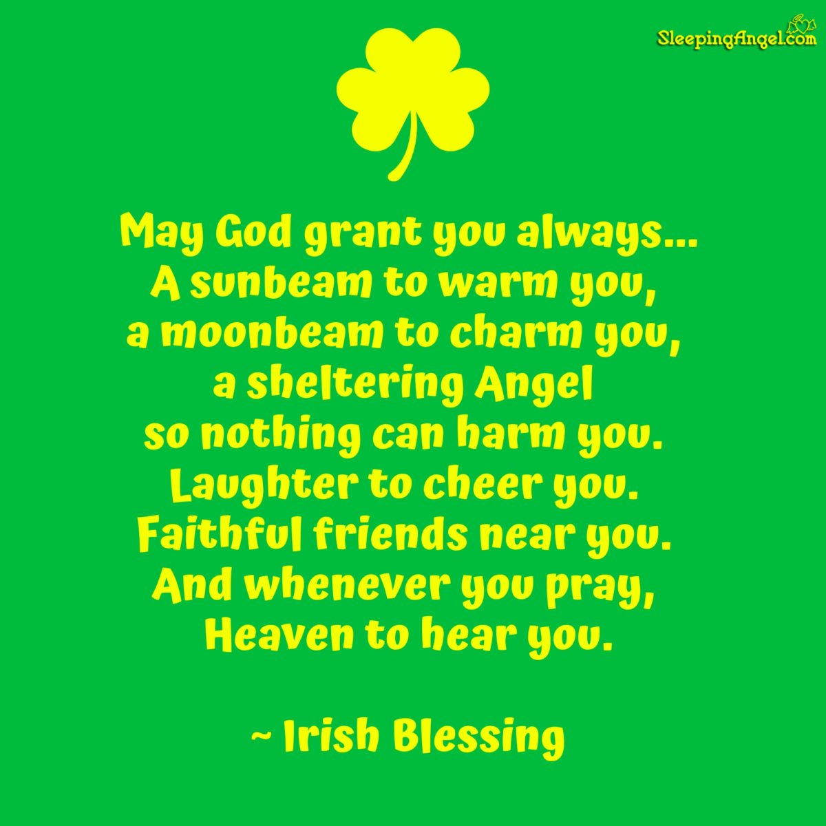 Irish Blessing – Sleeping Angel