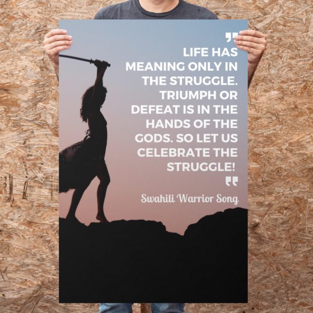 Swahili Warrior Song Quote Poster