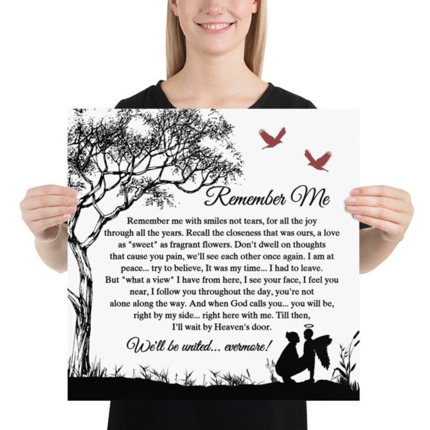 Remembrance Print Poem | Child Loss Grief Poem Poster | Remember Me Poem