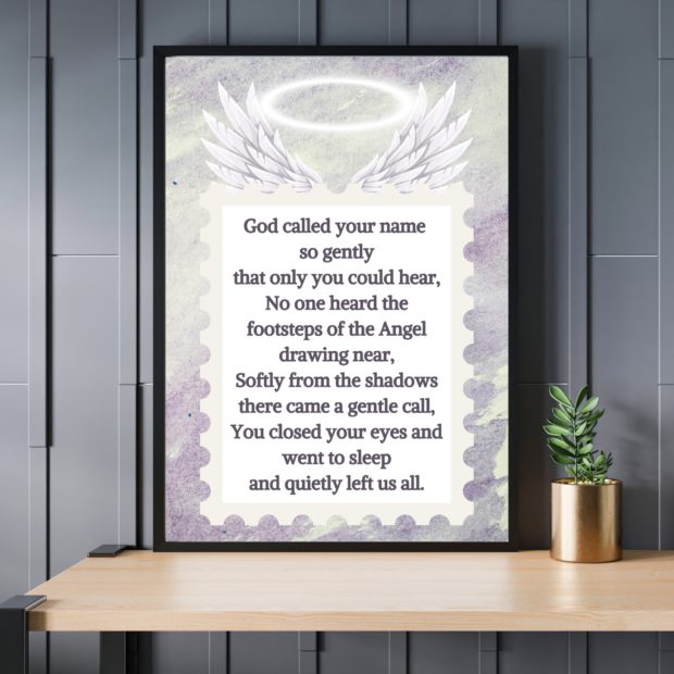 God Called Your Name Poster | Memorial Gift | Christian Gift | Grief Poem