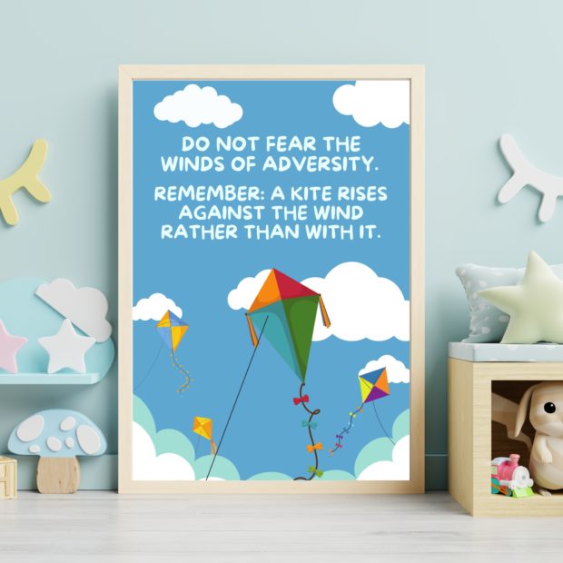 Do Not Fear the Winds of Adversity | Inspirational Quote | Colorful Poster