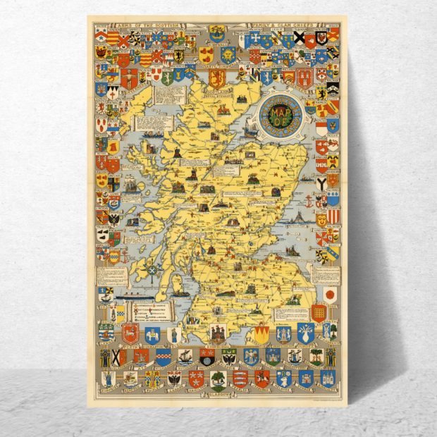 Scotland Clans Poster | Scotland Map | Scotland Lover Gift | Clans of Scotland