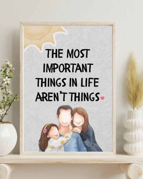Most Important Things Poster | Inspirational Wall Art | Family Wall Decor