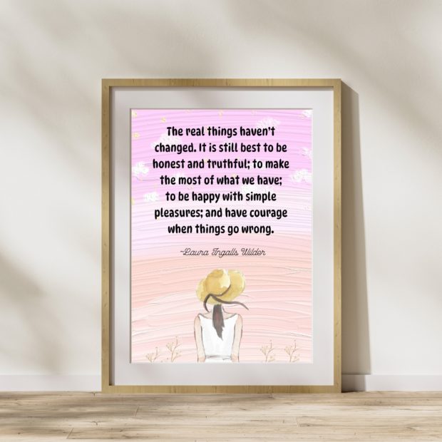 Laura Ingalls Wilder Quote Poster, Little House on the Prairie Wall Art