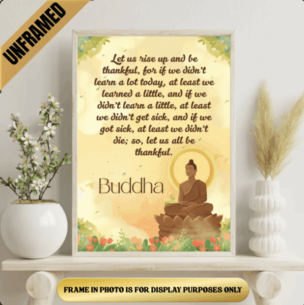 Buddha Thankful Quote Poster